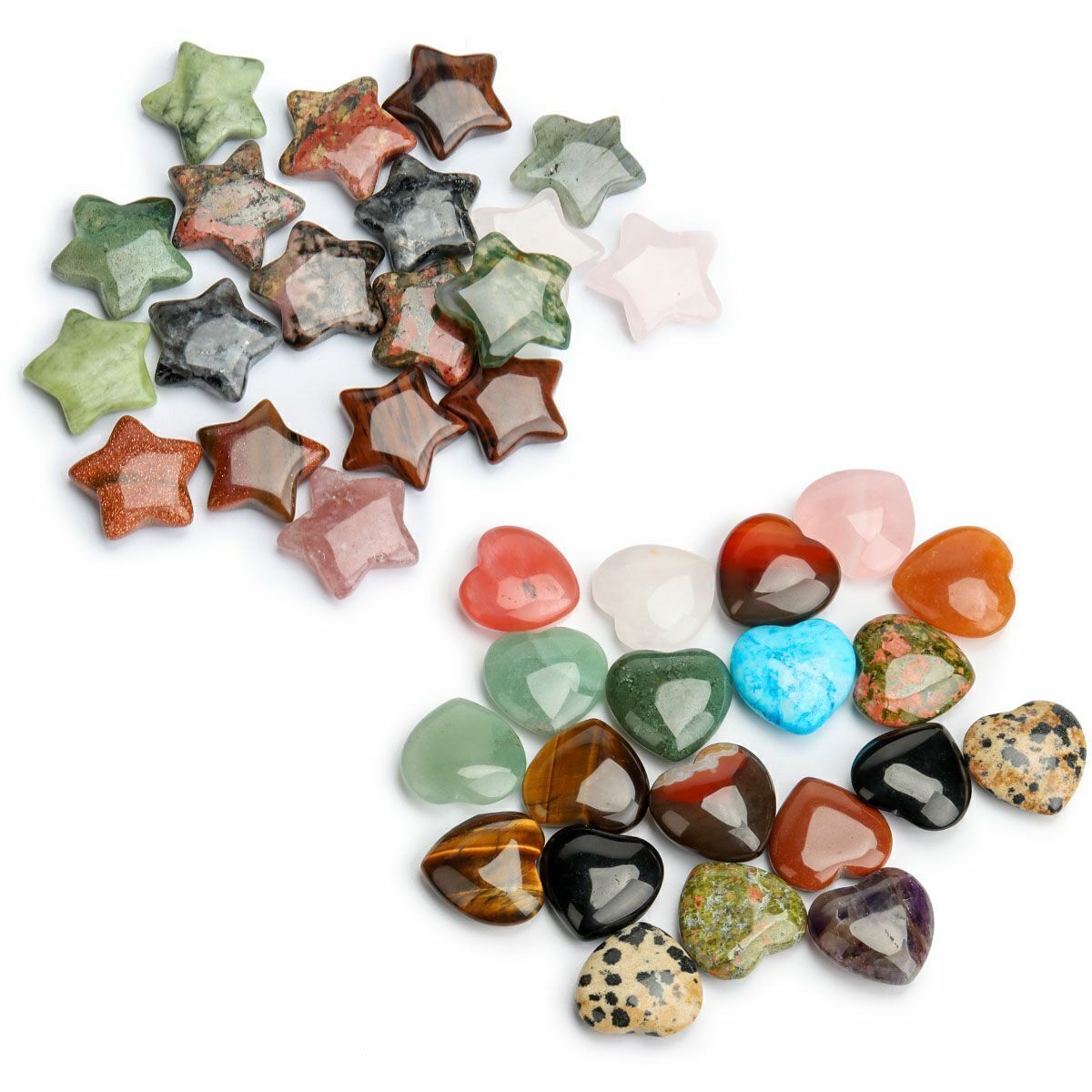 Natural crystals Star Heart Gemstones Chakra Reiki Healing Stone for Home Decor