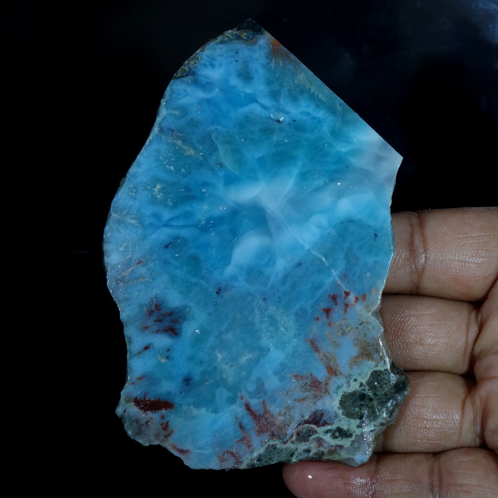 Spiritual Healing Larimar Natural Authentic Slab Rough Blue Gem Stone 428.90 Cts