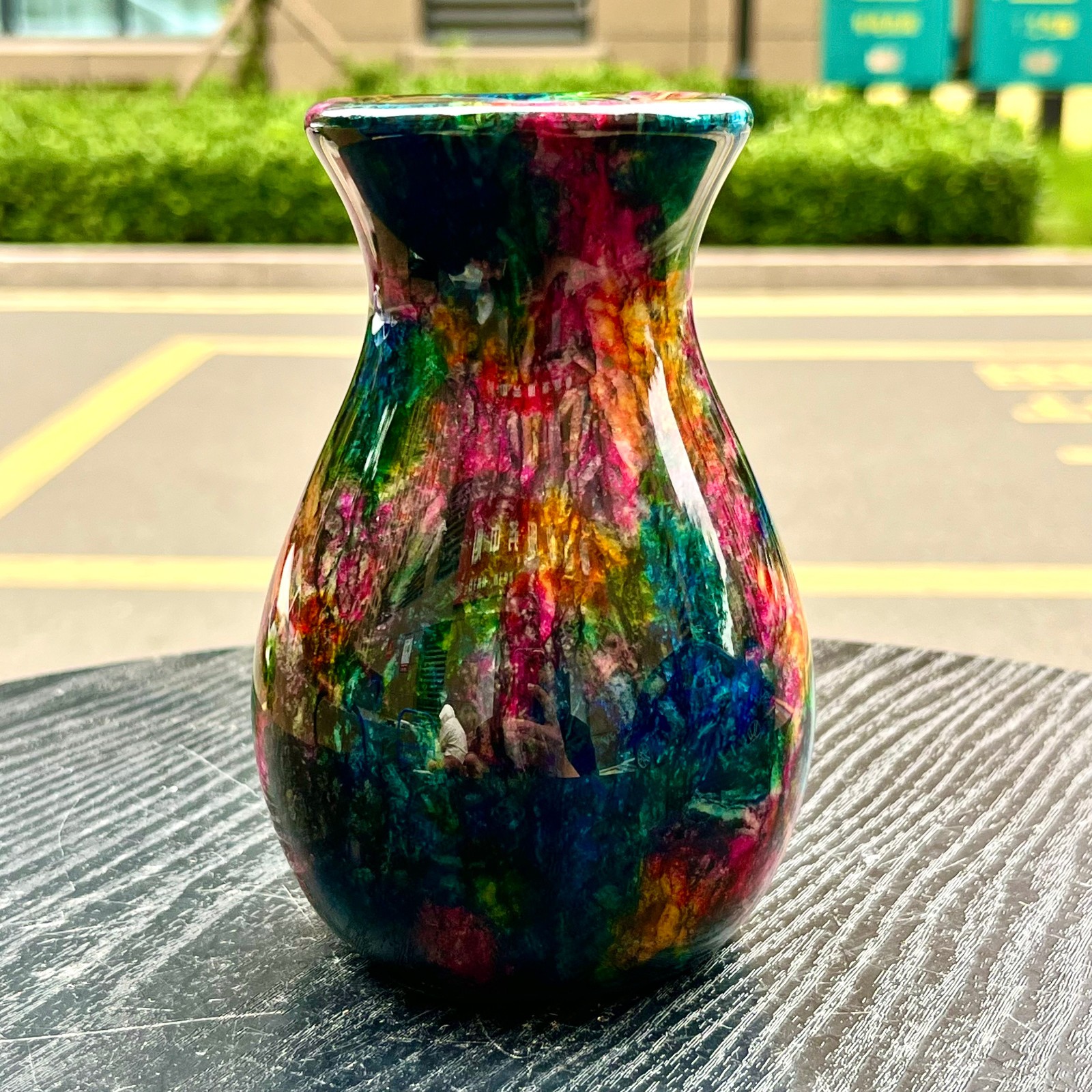 1.14LB Natural “Seven Colors Jade” vase specimen -Taiwan China