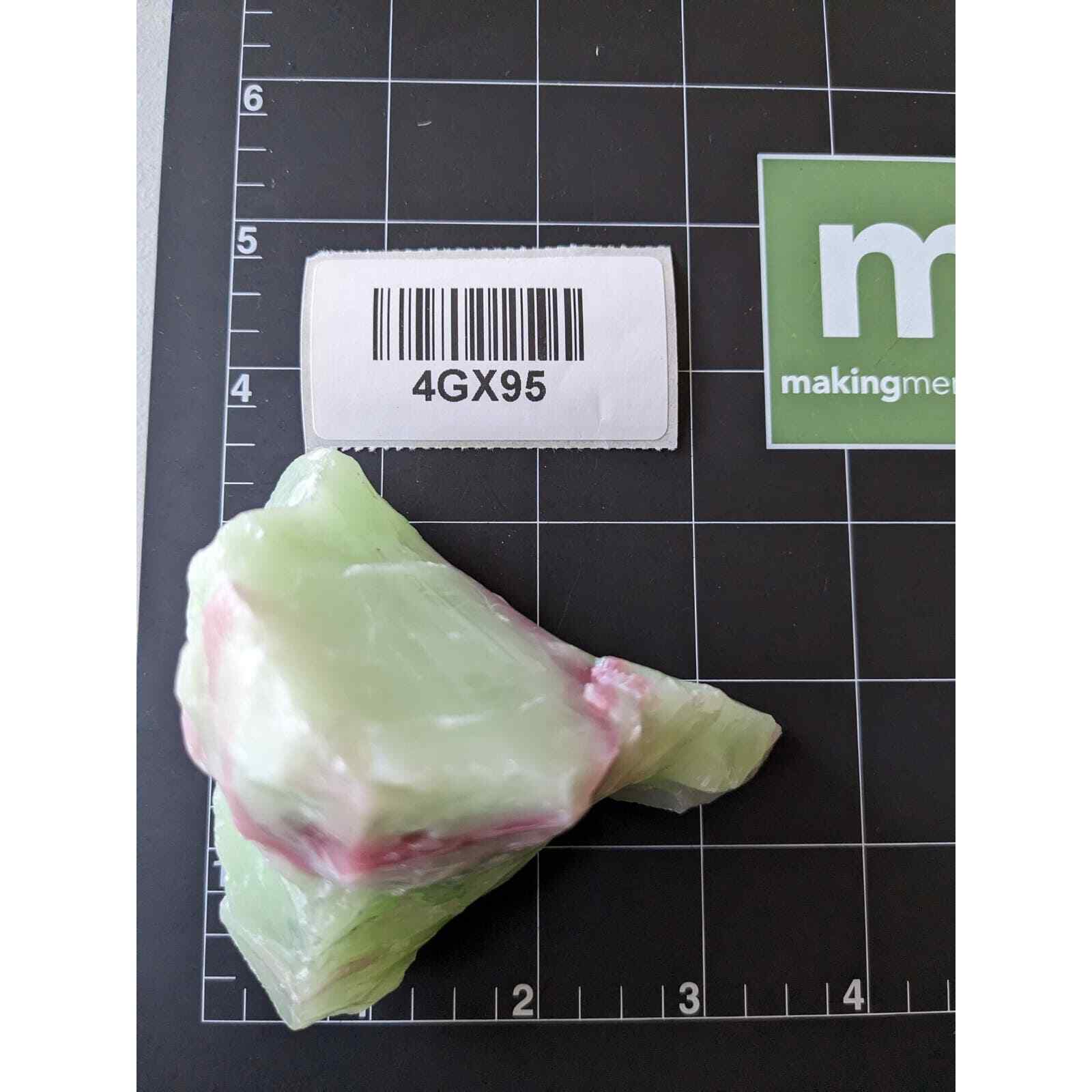 Jadeite Lime Pink Infused Art Glass Cullet Glowing Opaque Uranium Slag #4GX95