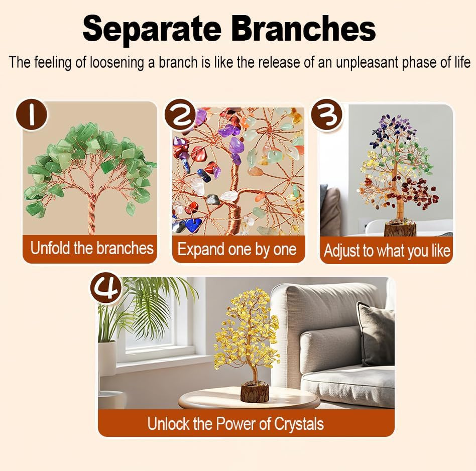Jade Crystal Healing Chakra Tree of Life, Sister Women Mom Birthday Spiritual Gi