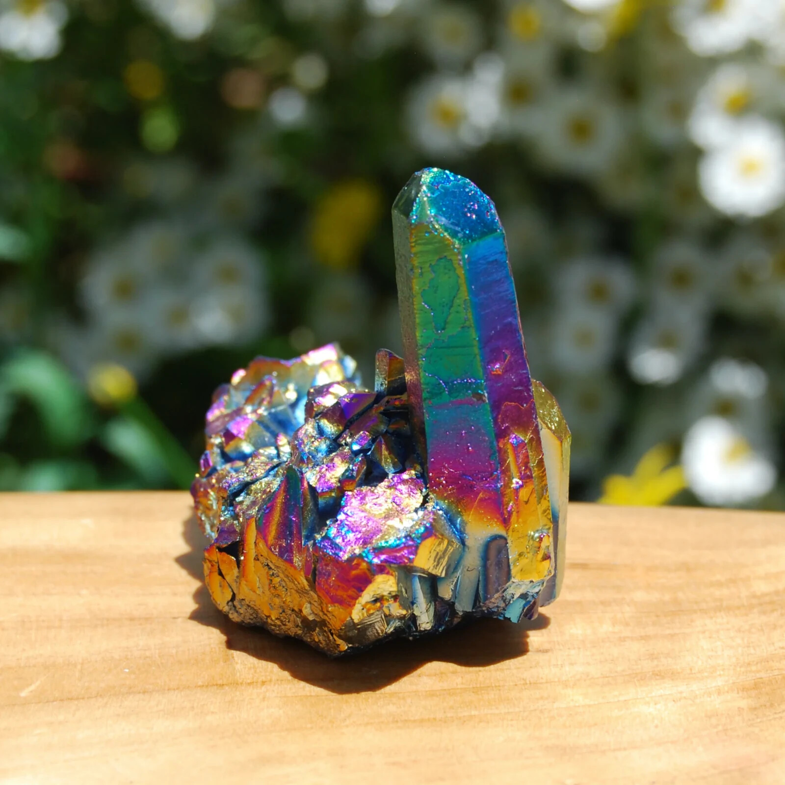 Rainbow Titanium Druzy Quartz Reiki Cluster Healing Mineral Specimen Home Decor