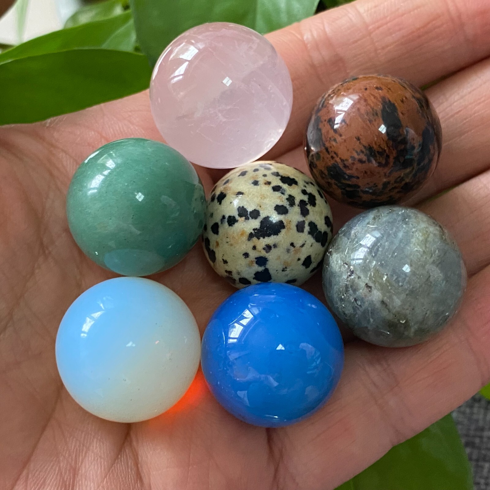TOP Natural a lot Quartz Seven star array Sphere Quartz Crystal Reiki+stand 1PC