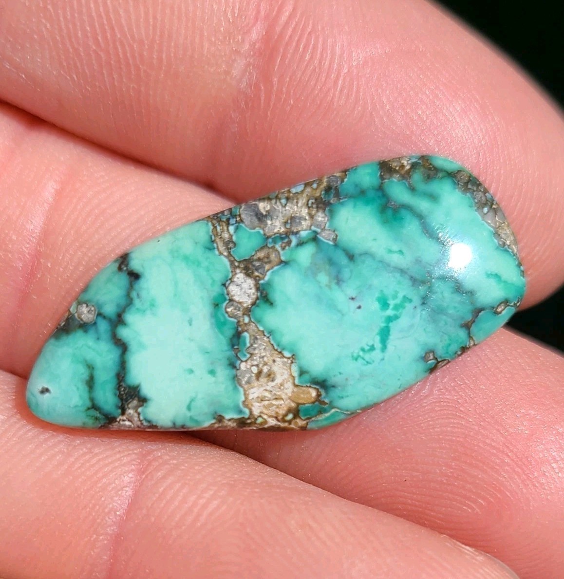 EXTREMELY RARE Variquoise Cabochon. Turquoise/Variscite. Freeform 12.6 ct