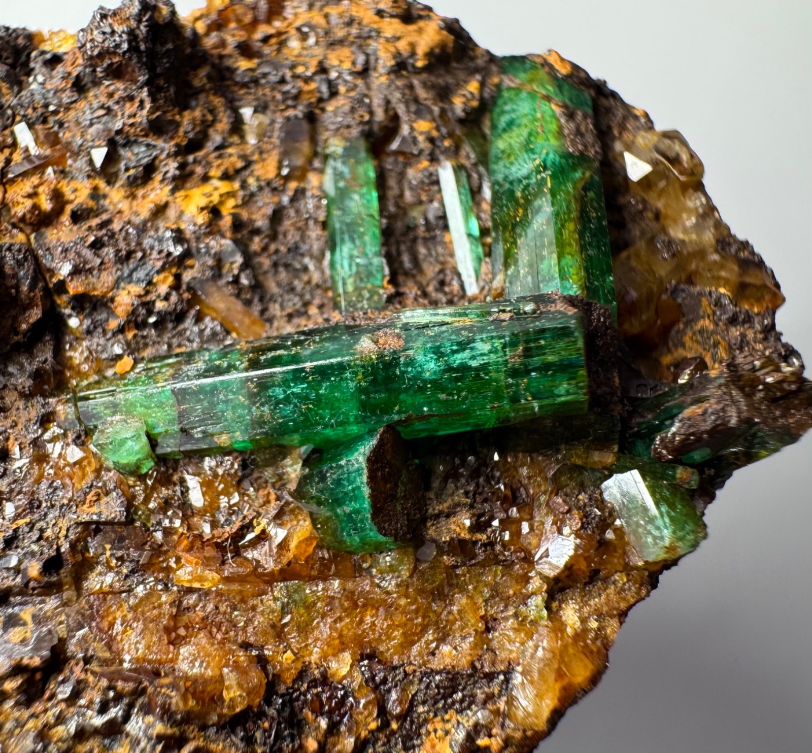 247 Gram Natural Emerald Crystals On Matrix From Panjshir Afghanistan