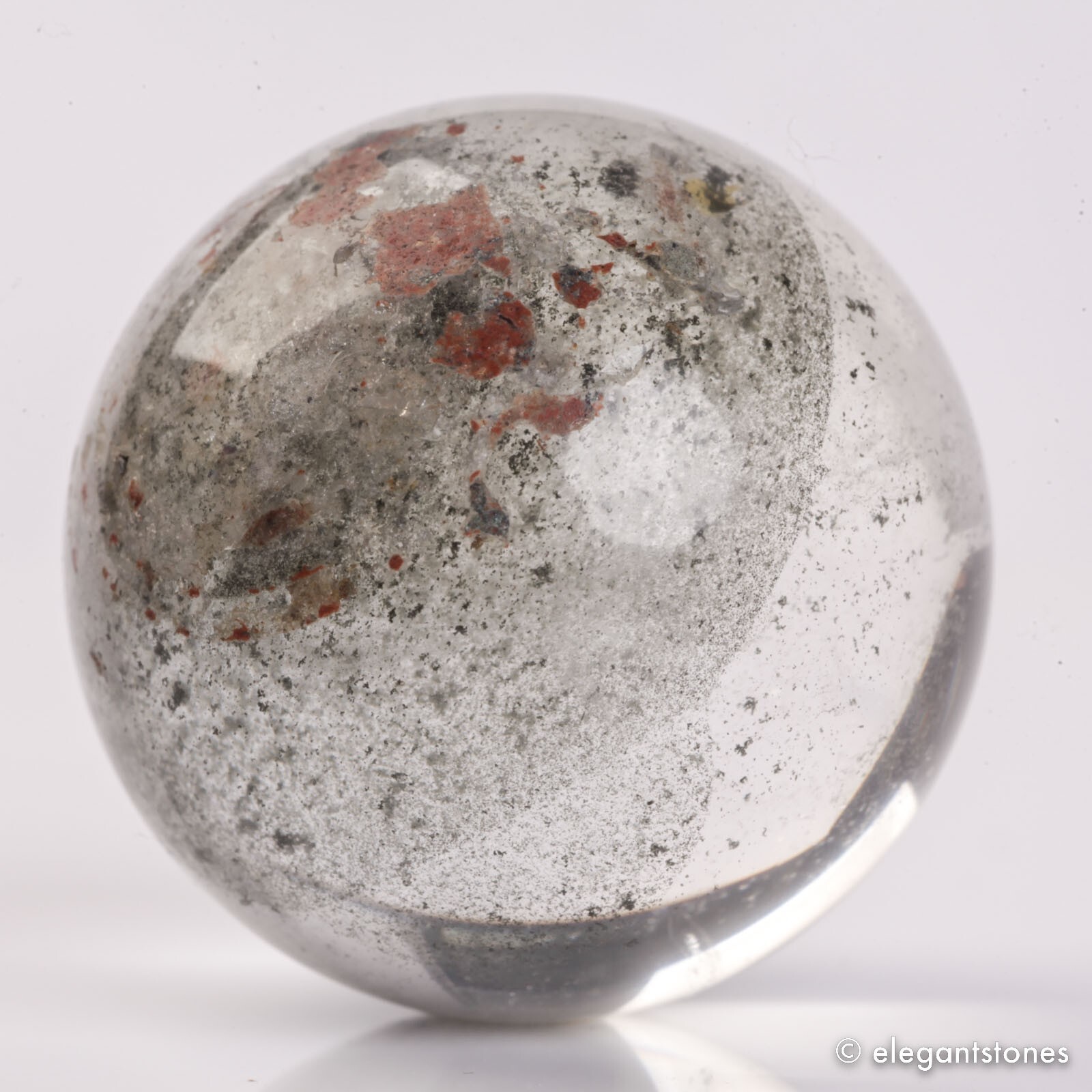 89g40mm Natural Garden/Phantom/Ghost/Lodolite Quartz Crystal Sphere Healing Ball