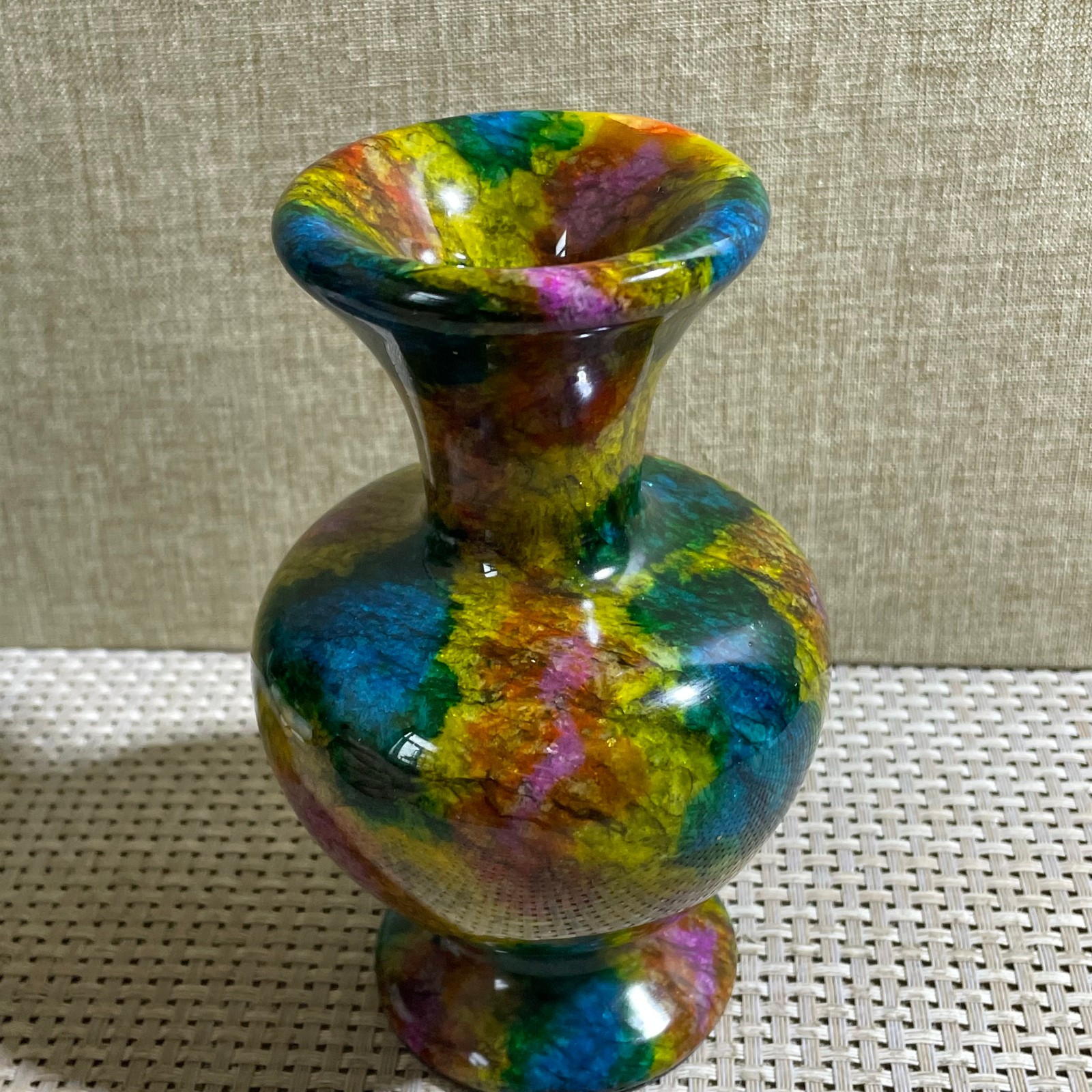 795g Seven Colors Jade vase specimen Decorative -Taiwan China