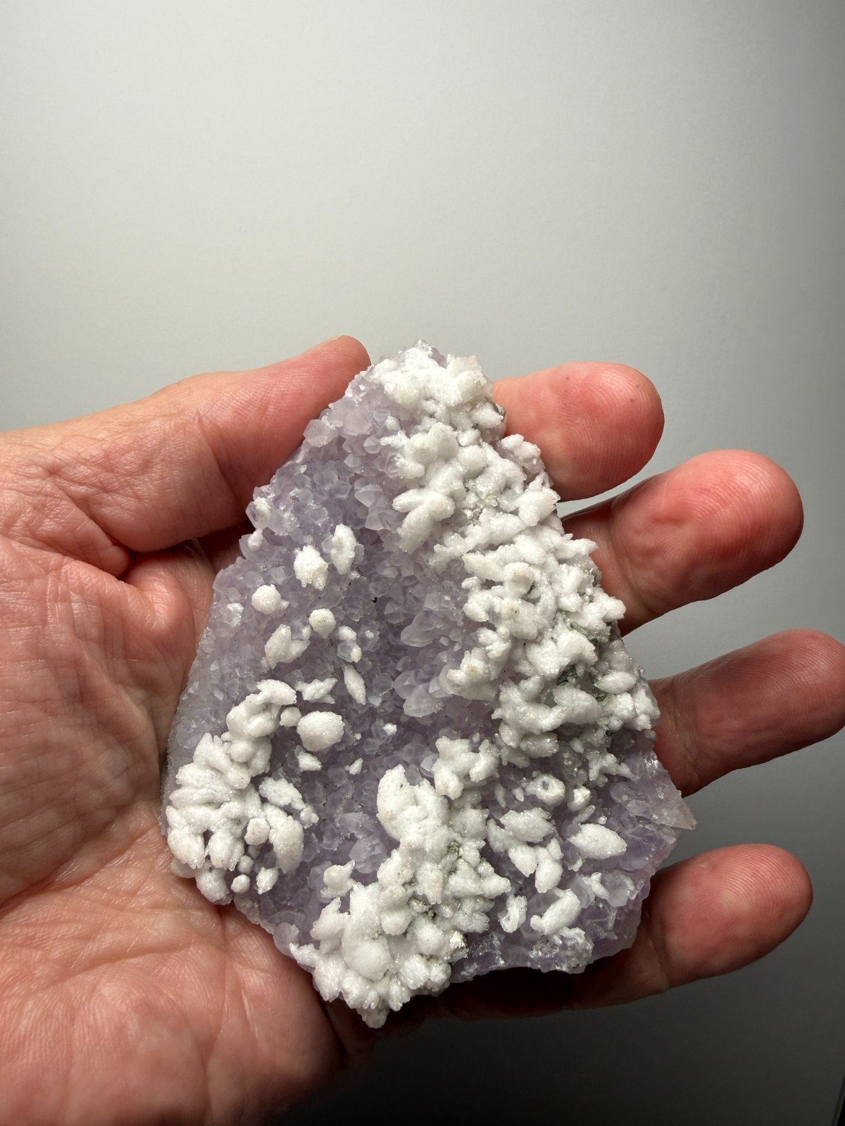 Attn Collectors! Amethyst with Snow White Calcite from Guanajuato, Mexico- RARE!