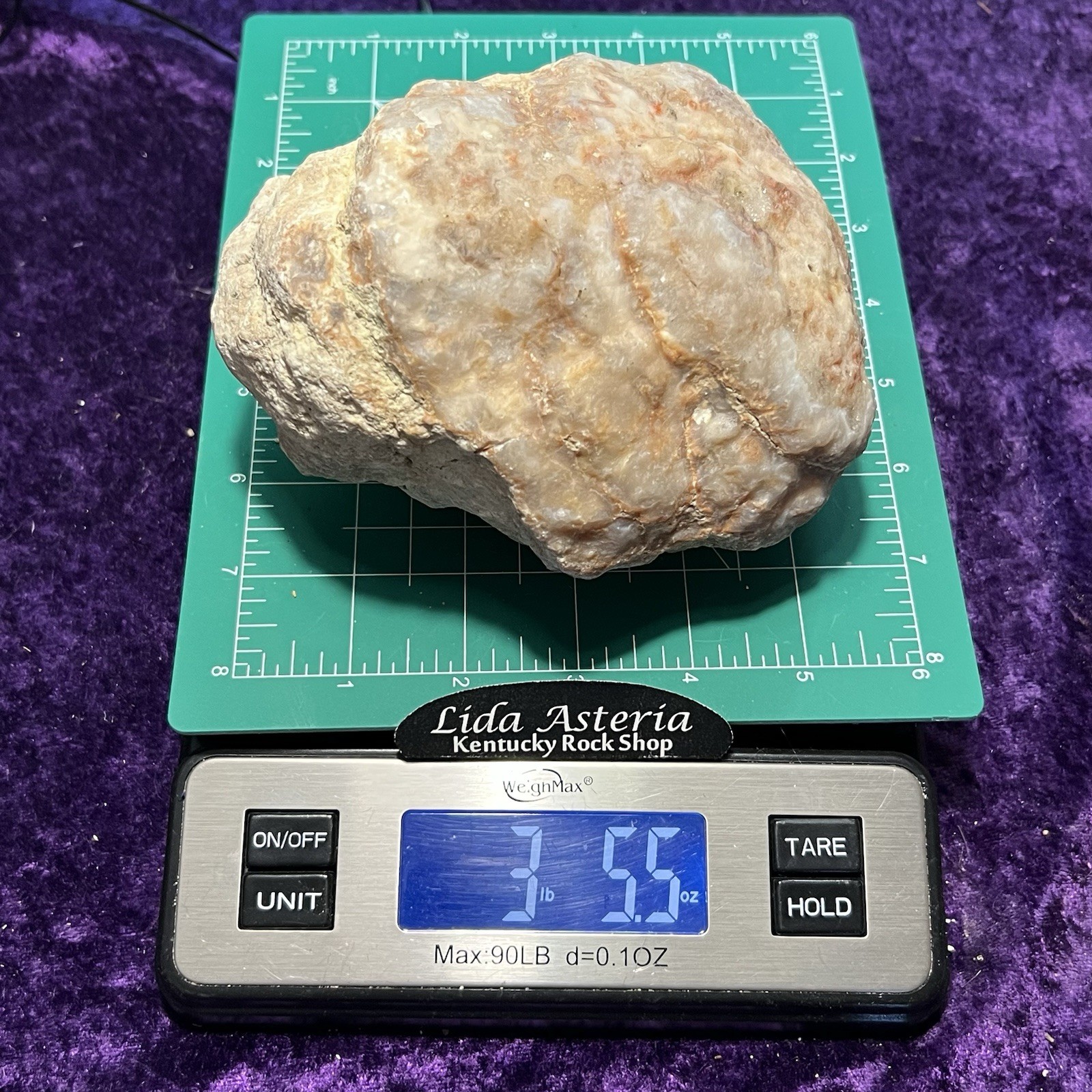 5-3/4” Large Unopened Geode Agate Uncut Quartz Crystal Slight Rattler w/Fracture