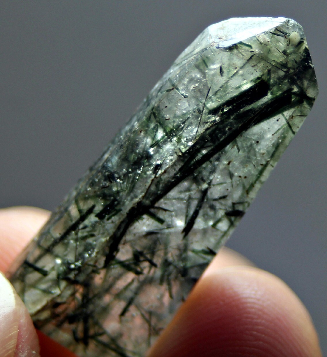 16.0 CT Rare Tourmaline or Rutile in Quartz Facet Grade Crystal Baluchistan