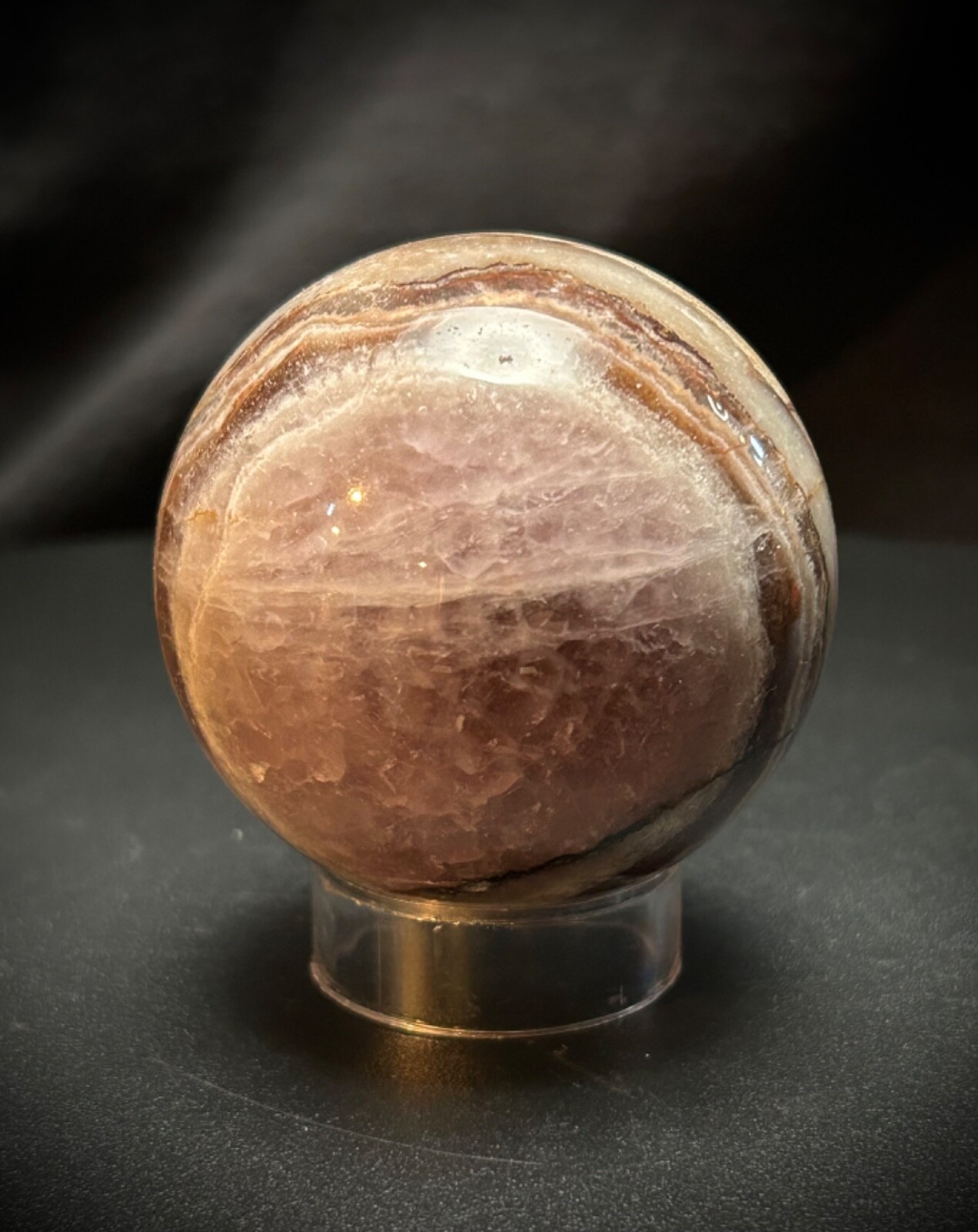 2.1″ Agate And Amethyst Sphere With Acrylic Stand 8.1oz
