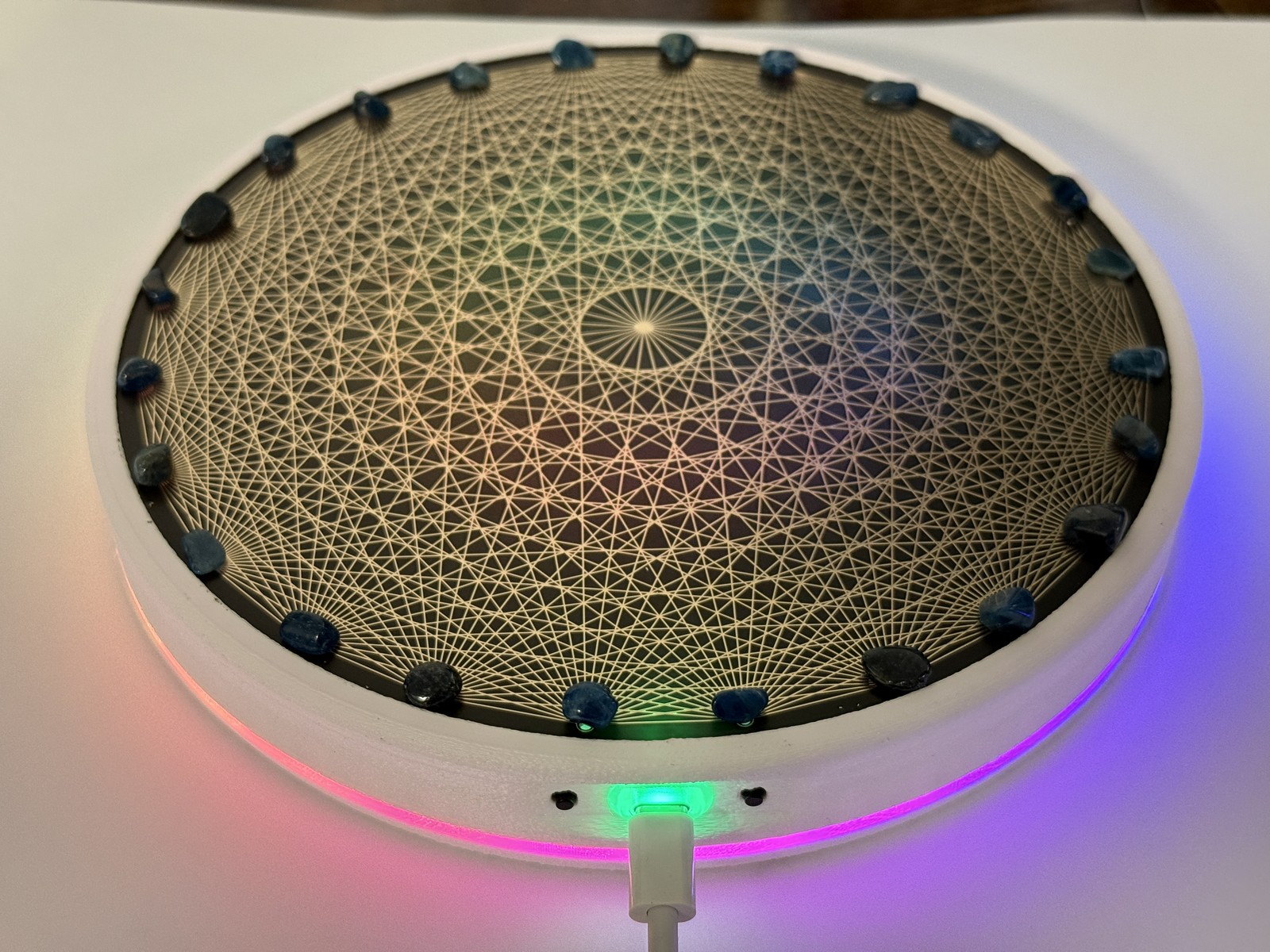 Actively Powered Tesseract Crystal Grid Altar Plate