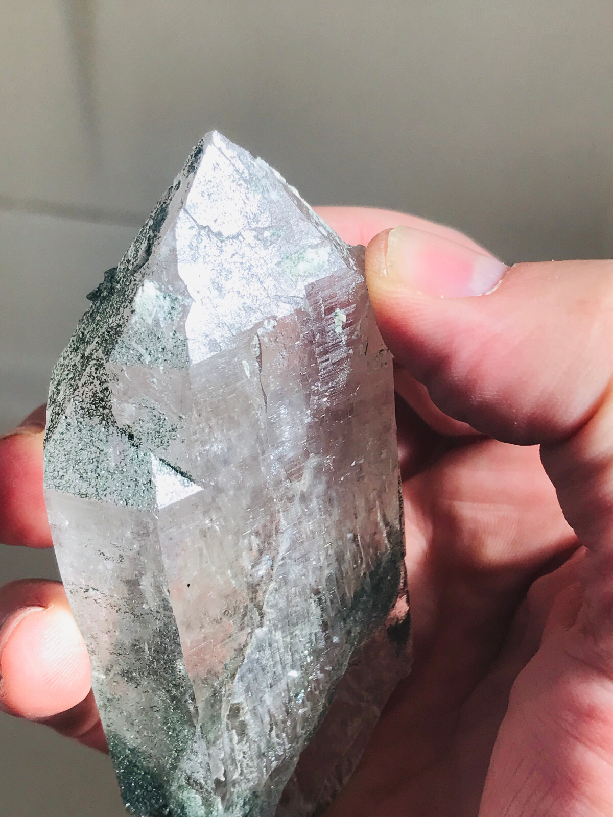 Quartz, fully crystallized(“re-healed”) Floater, Habach valley, Austria