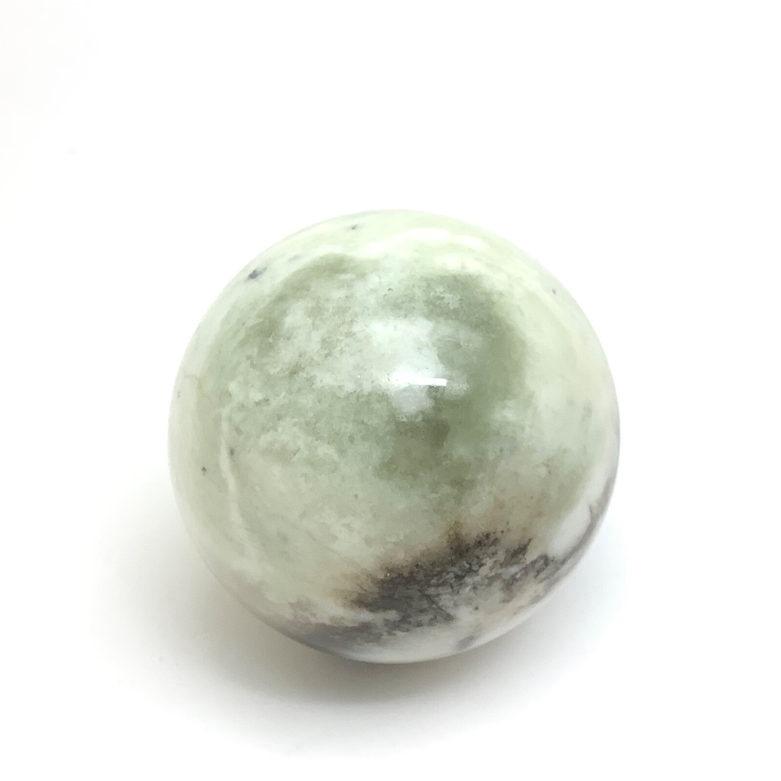 Siberian Jade Sphere Brown Green White Nephrite Jade Vitim River Siberia 42mm