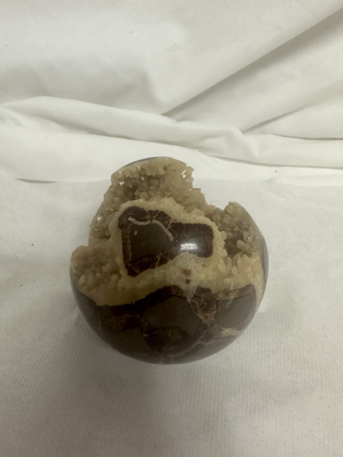 Septarian Dragon Stone Sphere Geode Calcite Druzy Crystal Ball Polished Sphere