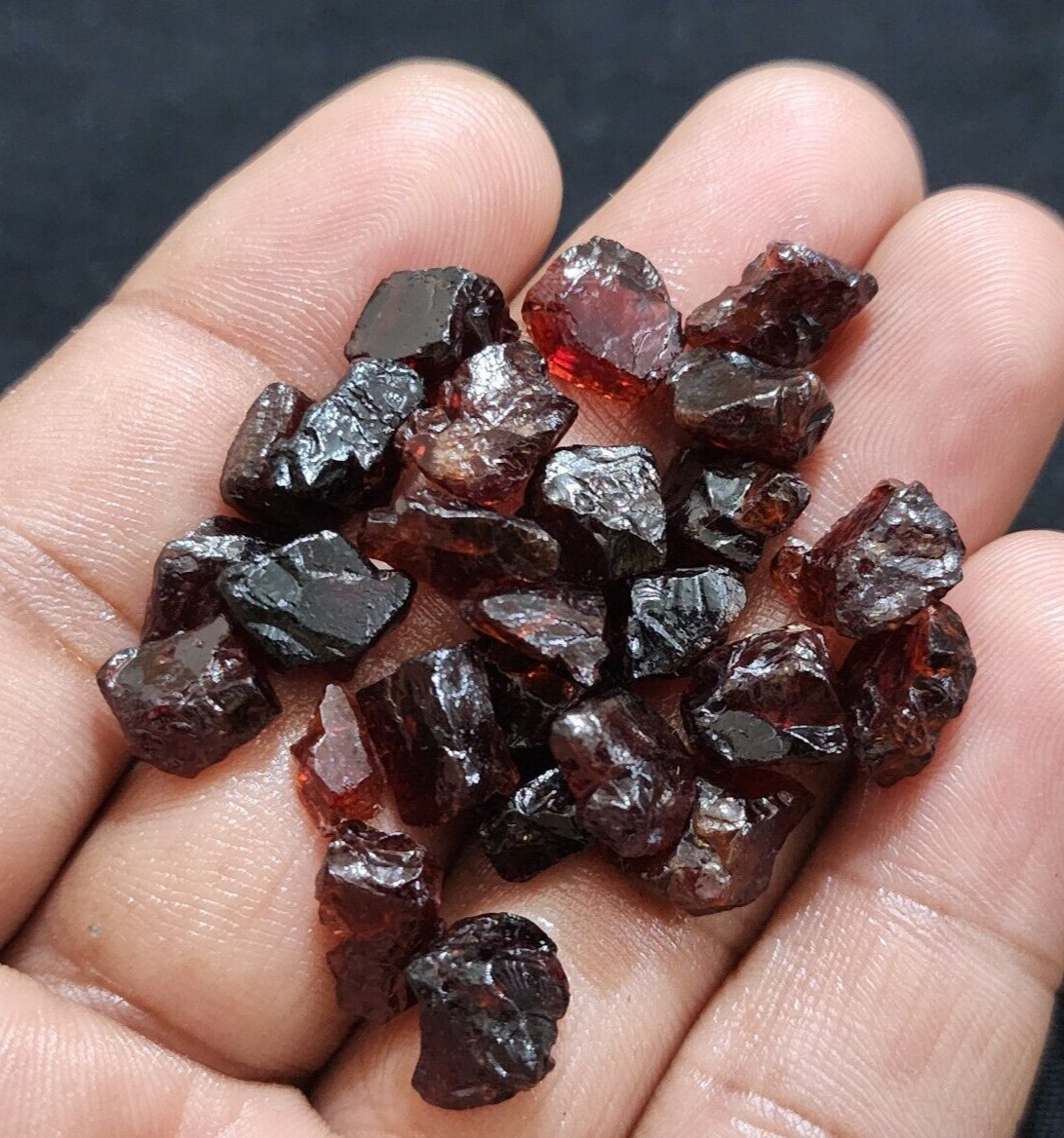Attractive Red Garnet Rough 25 Pcs Lot Size 9-11 MM Loose Gemstone For Jewelry