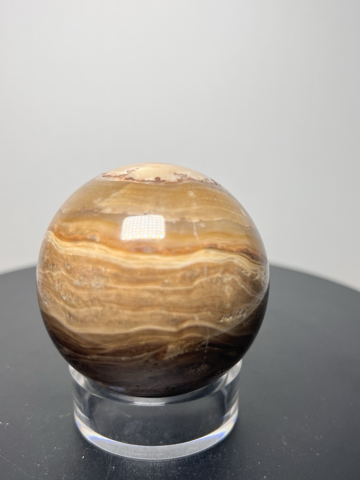 Chocolate Calcite Sphere w/holder (57mm)