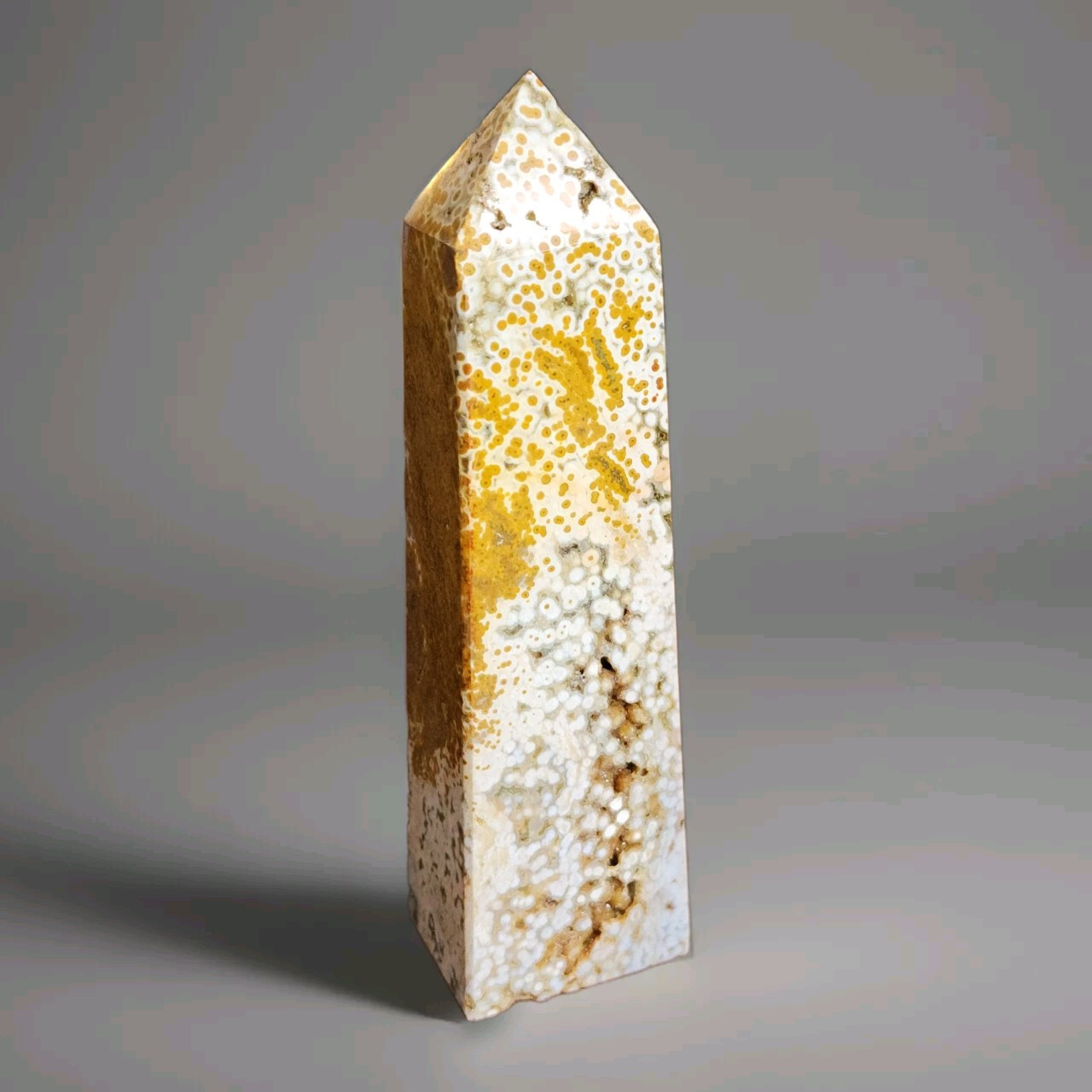 Large Natural Polished Druzy Ocean Jasper Tower Pillar 5.25″ – USA