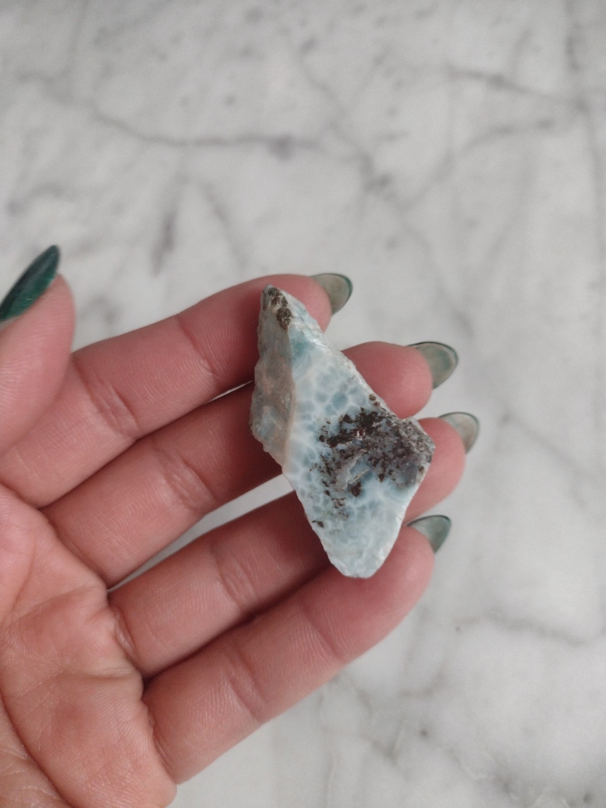 Dominican Republic LARIMAR Stone Specimen Crystal Polished Rare Stone L12
