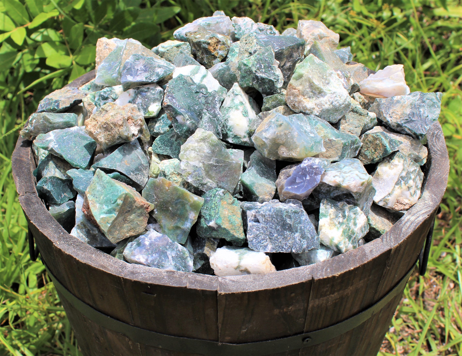 5 lb HUGE Bulk Lot Natural Rough Moss Agate (Raw Rock Stone Crystal Healing)
