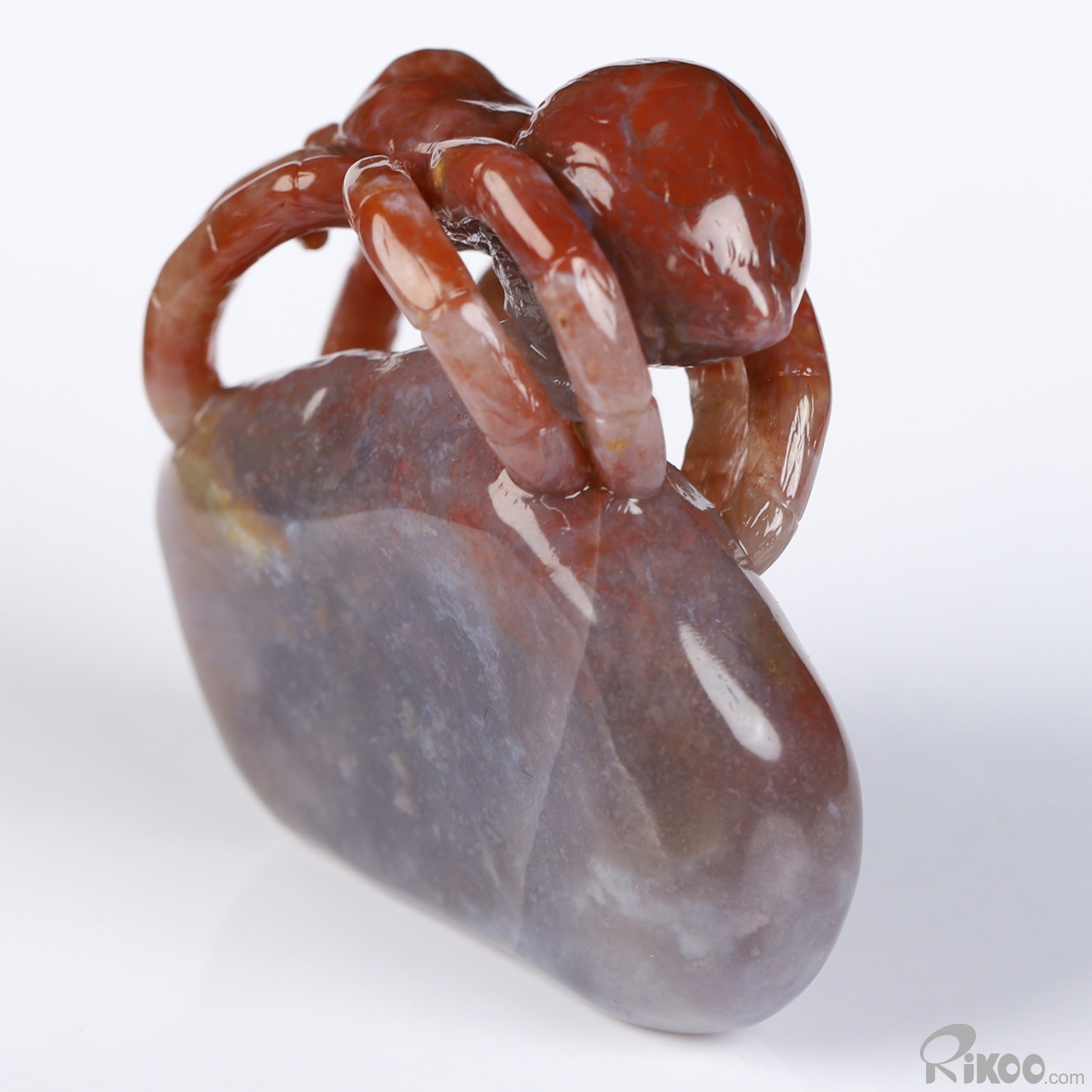 2.6″ Bloodstone Hand Carved Crystal Spider Sculpture, Crystal Healing