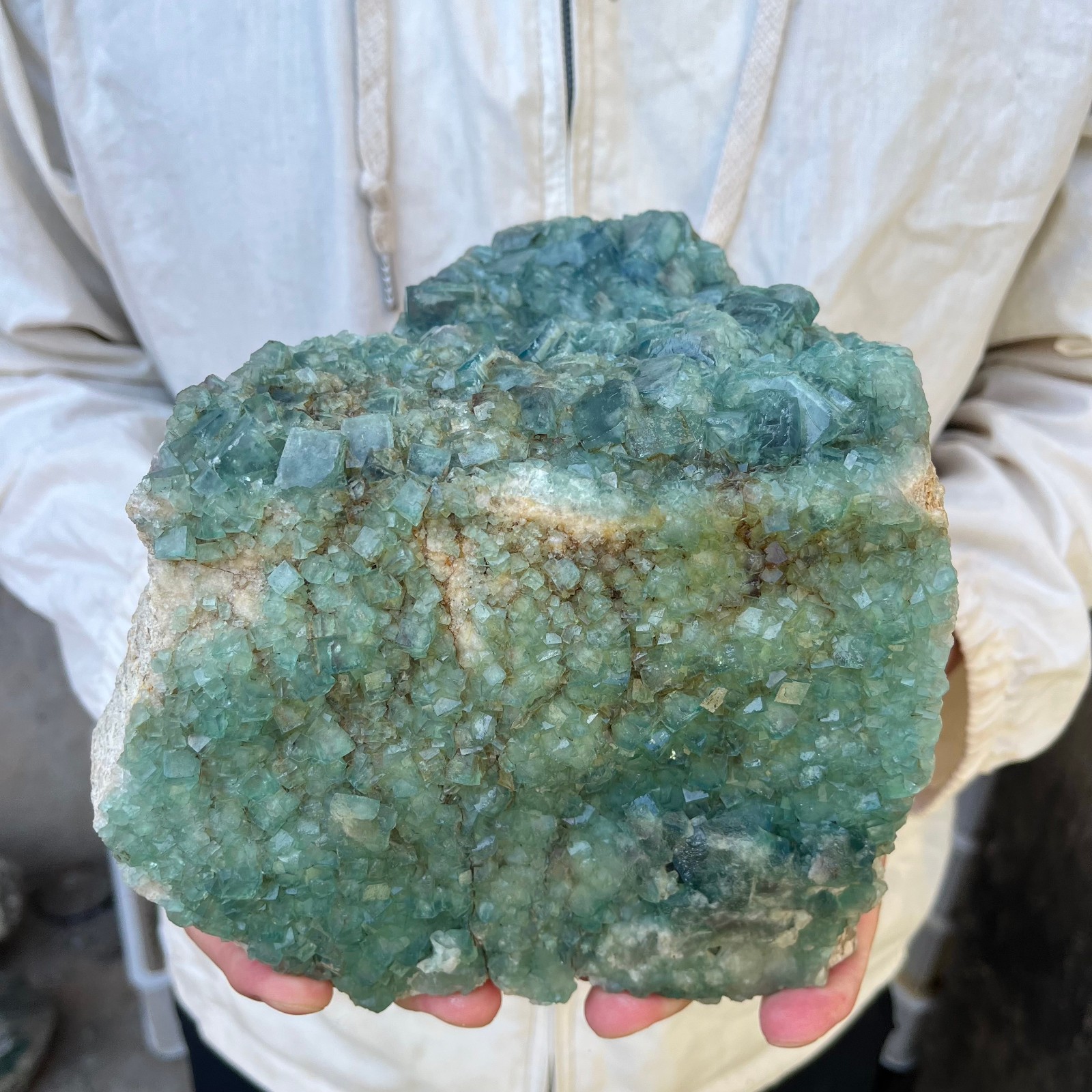 7.5LB NATURAL Green Cube FLUORITE Quartz Crystal Cluster Mineral Specimen
