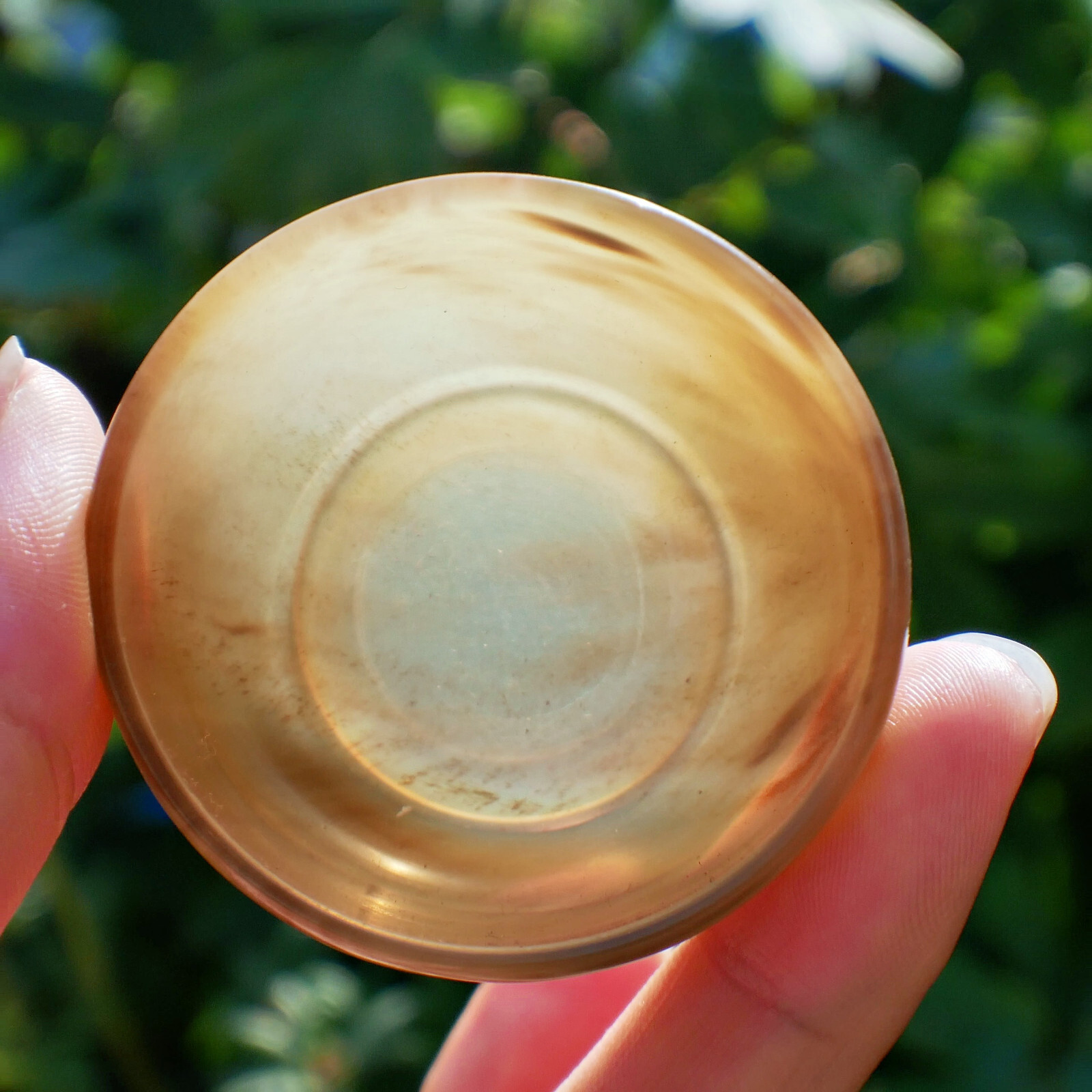Natural Ox Horn Bowl Gemstone Crystal Quartz Dish Healing Sacral Chakra Reiki 1p