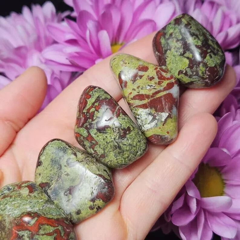 Natural Tumbled Dragon Bloodstone Healing Crystal Mineral Specimen Gemstone Gift