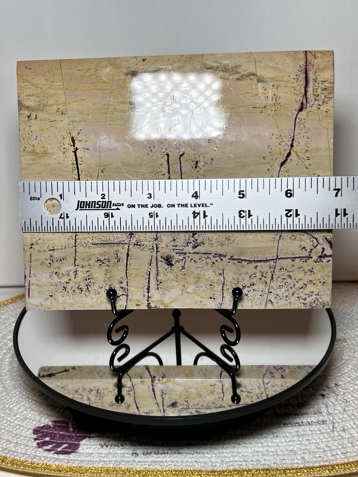 Picture Jasper 3 Piece Set – 2 Towers & Slab w/holder – Measurements In Photos
