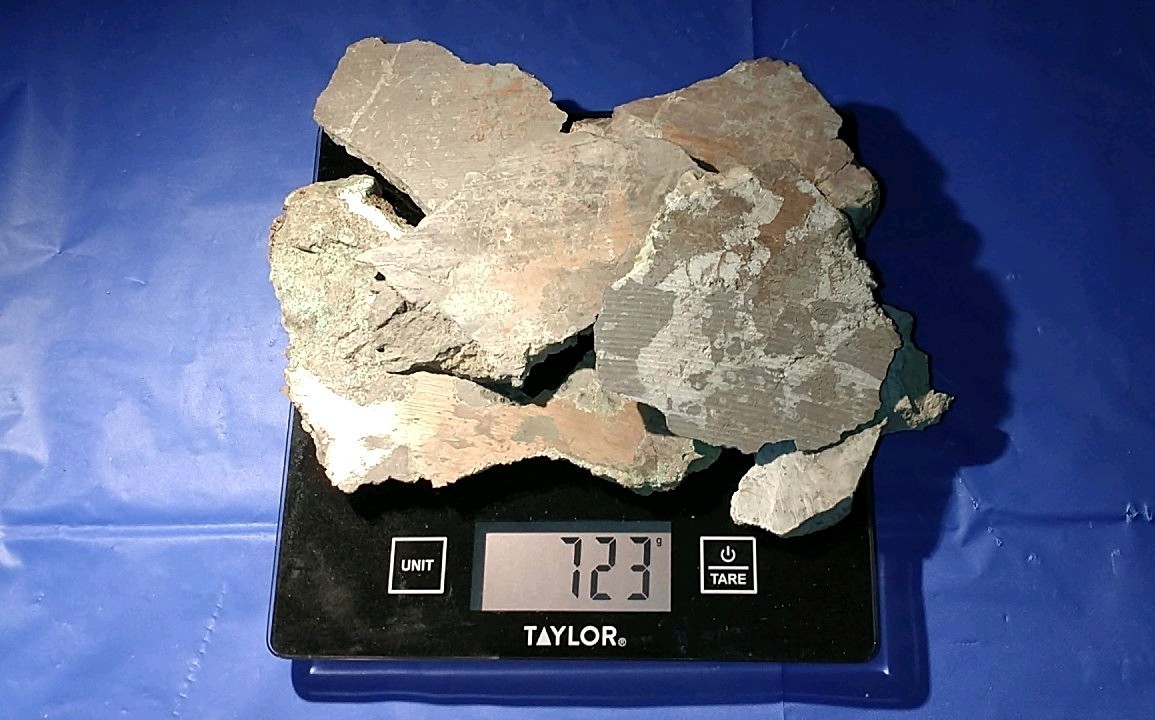 6 Small Slabs Rough Cut Native Copper Nugget Keweenaw Michigan 1.5 lb. in Matrix