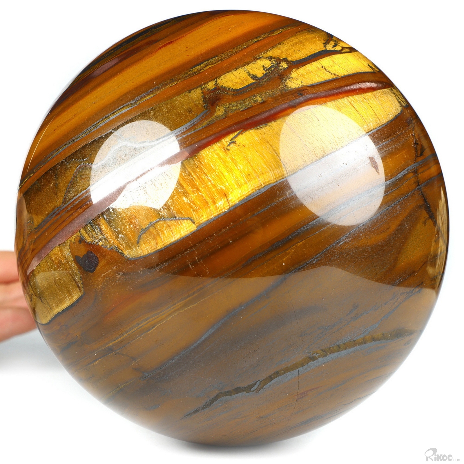 5.7″ Tiger Iron Eye Hand Carved Crystal Ball/Sphere, Crystal Healing