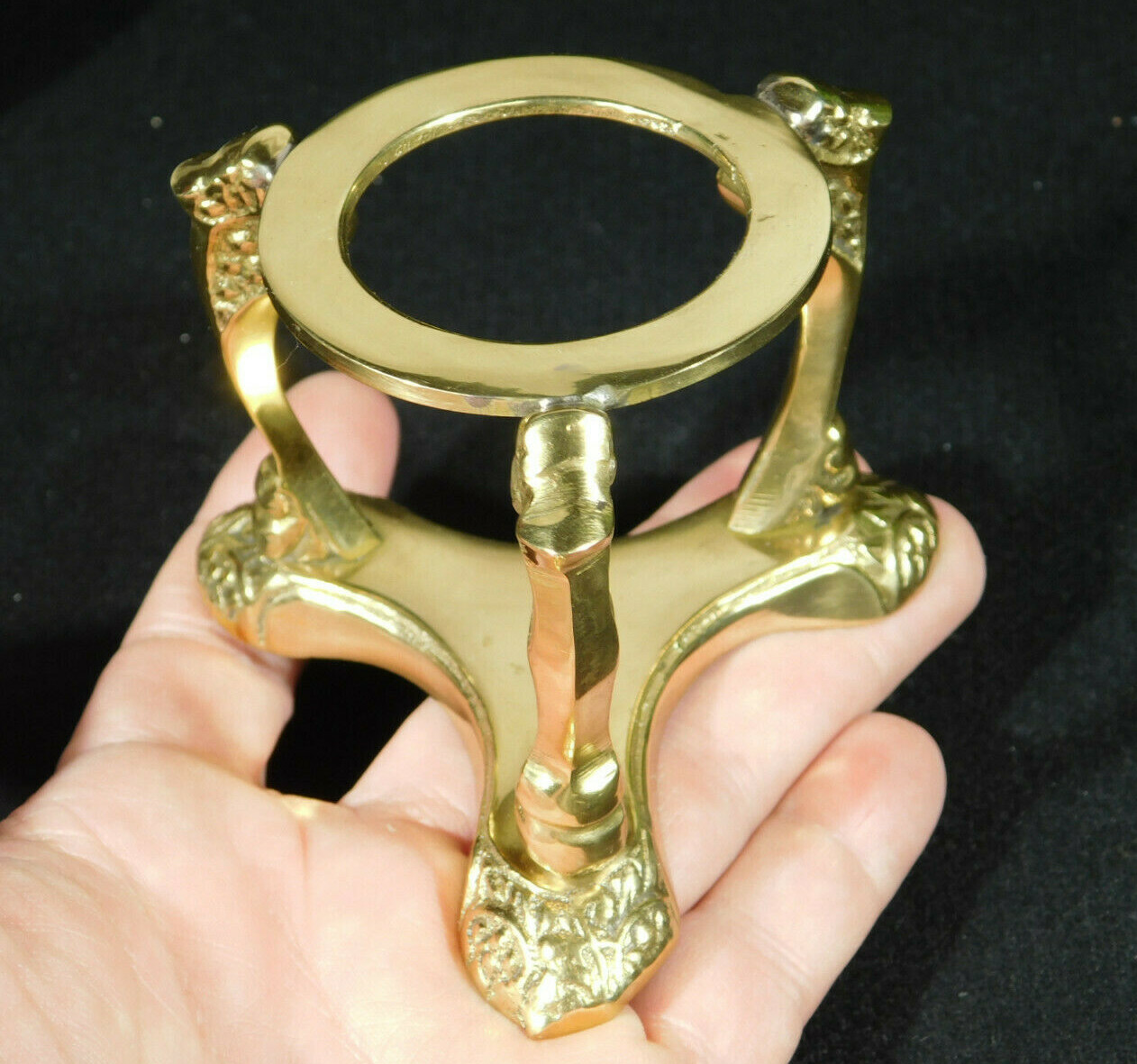 Sphere Display Stand Large Size Scroll Design Polished Brass Color