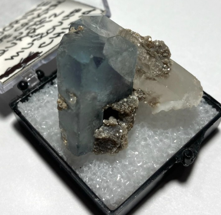 Baby blue Fluorite with Quartz and Muscovite Thumbnail from China
