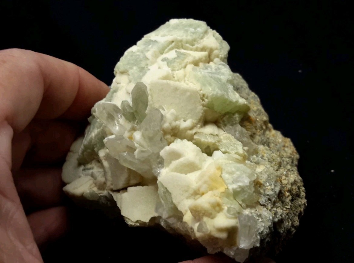 3.75″ PREHNITE with QUARTZ from Imilchil, Morocco