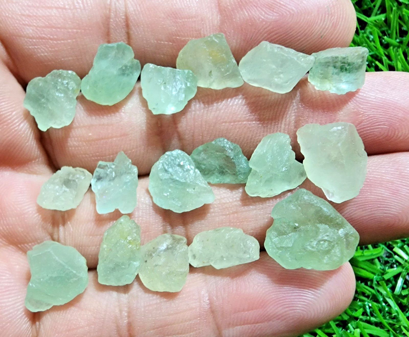 17 Pcs Aquamarine Loose Gemstones 8-13mm Natural Gem Stone Jewelry Supply