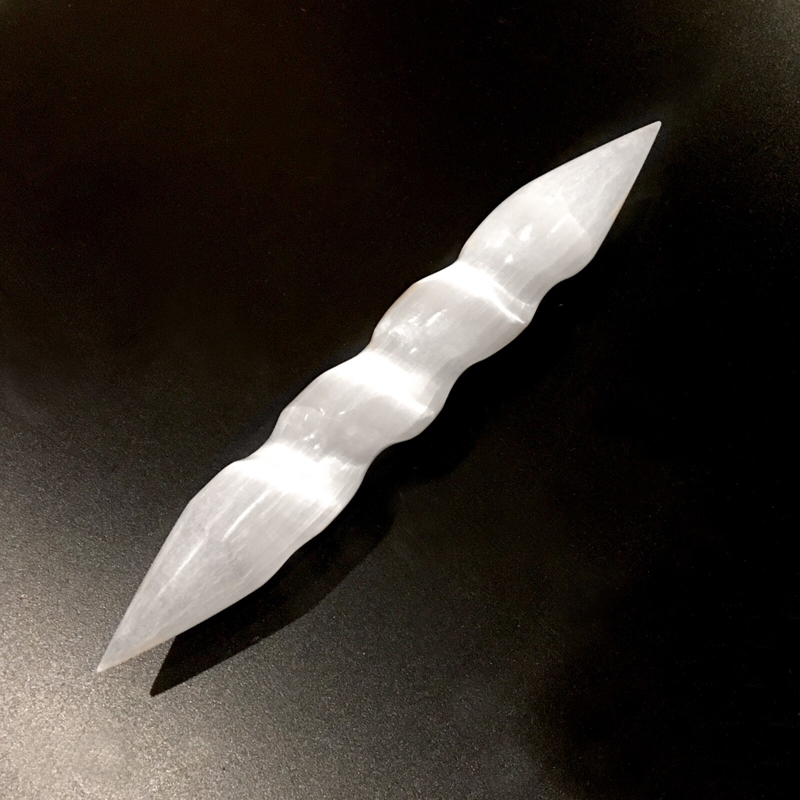 Selenite Crystal Massage Wand ” Polished Spiral Tip Lot 5 BULK Wholesale Healing