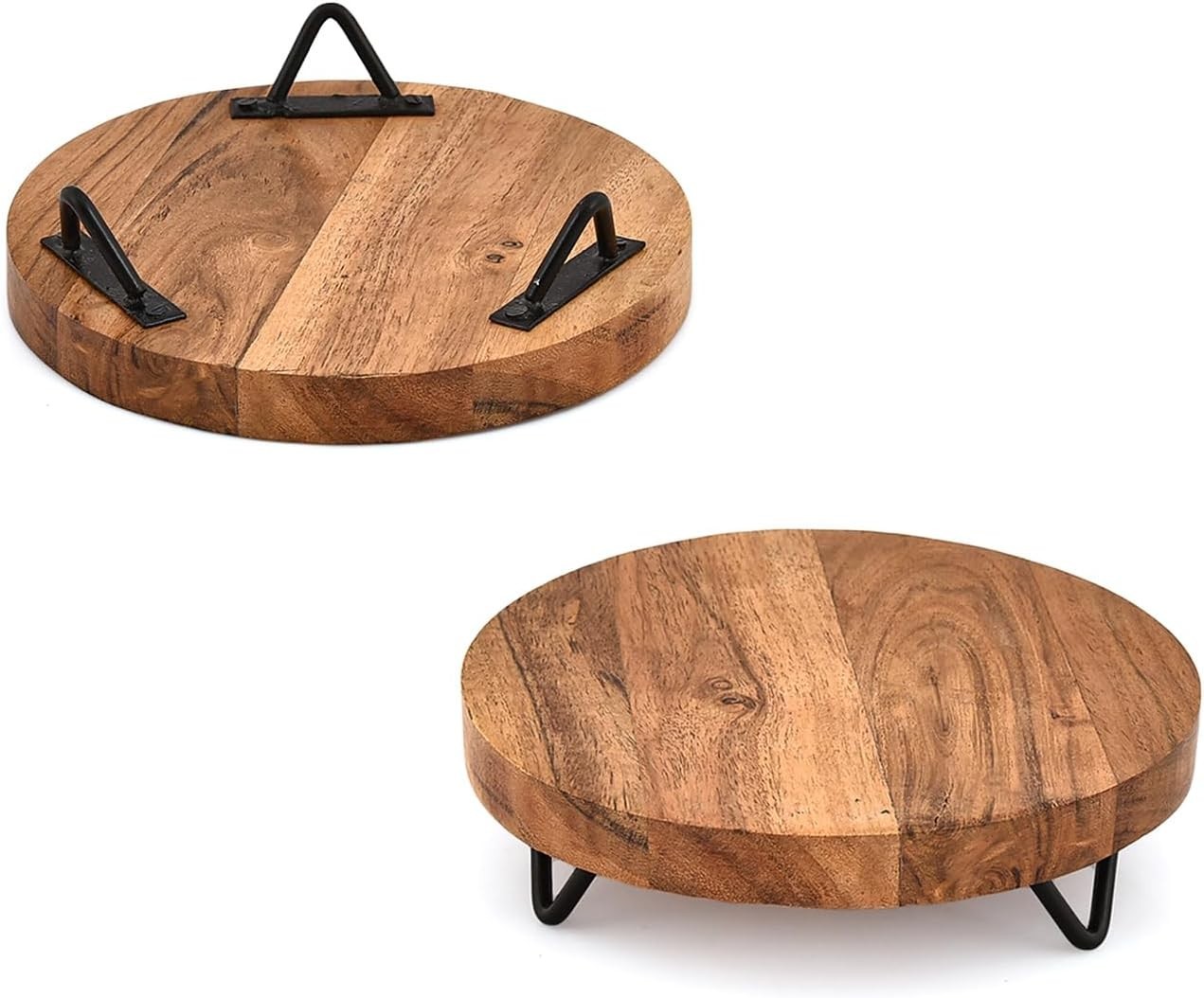 Pedestals Iron & Acacia Wood Multi-Purpose Display Pedestal Riser Board Soap