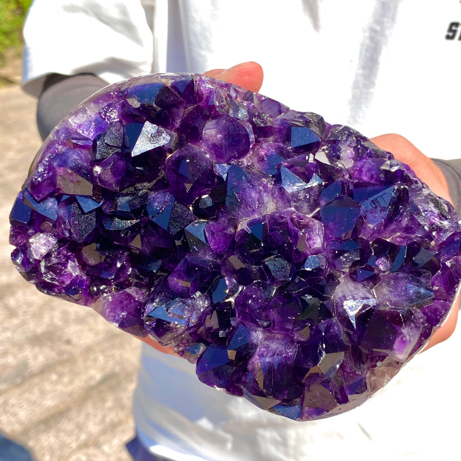 3.74LB Large Natural Amethyst geode quartz cluster crystal specimen Healing.