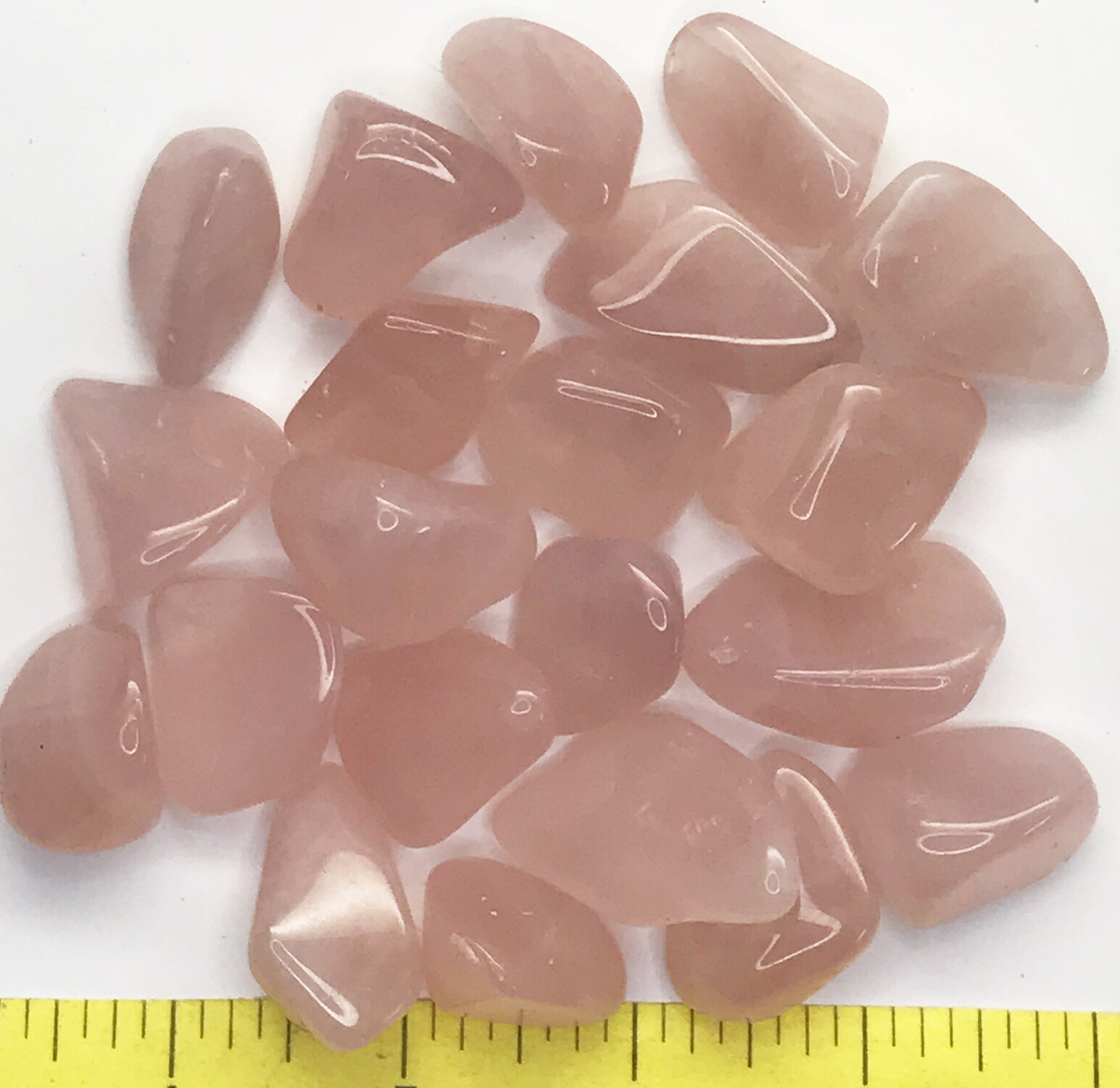 QUARTZ ROSE Large (7/8″ to 1-1/4″ or 20-30mm) Grade A polished stones 1/2 lb.