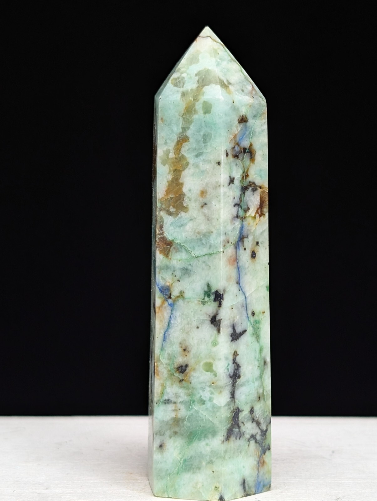 Chrysocolla Tower Crystal Gemstone Point Chakra Gemstone Wand