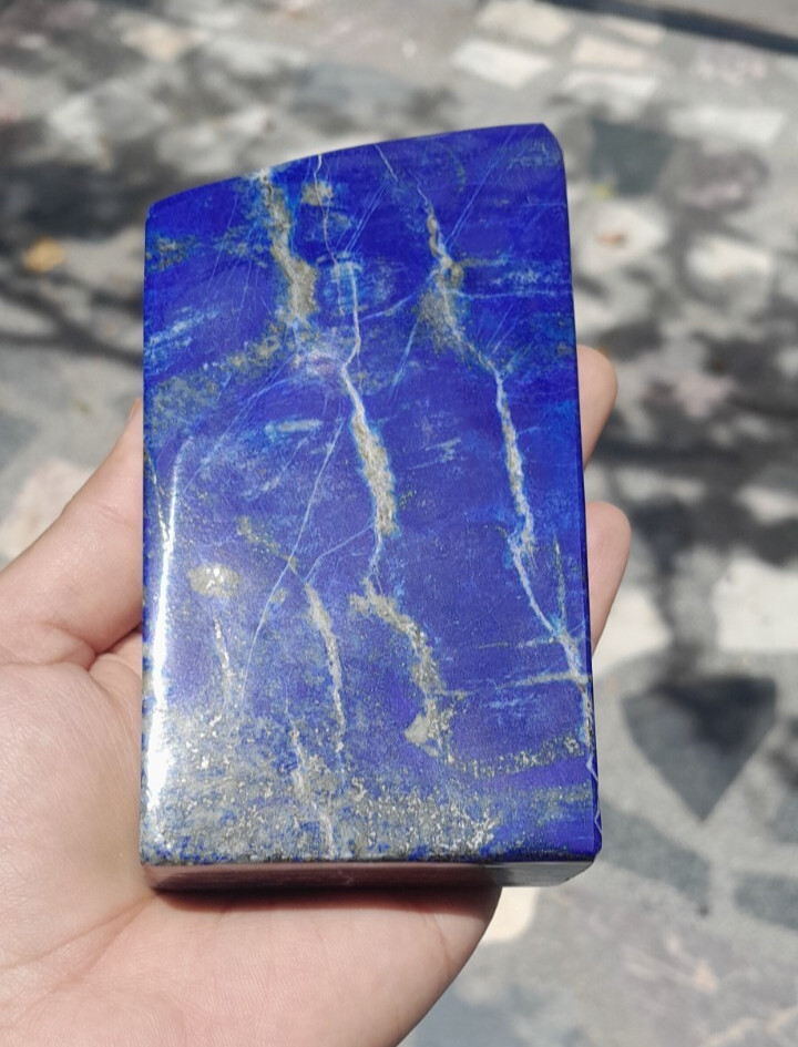 650Grams Lapis Lazuli Freeform Rough Tumbled Polished With Iron Pyrite Inclusion