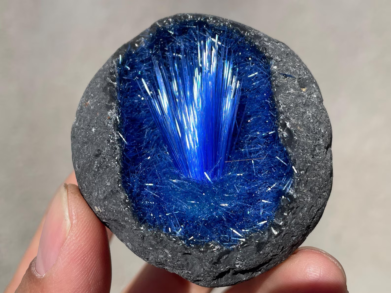 Natural meteorite Specimen, quartz crystal,Goethite, Blue copper ore, Decoration