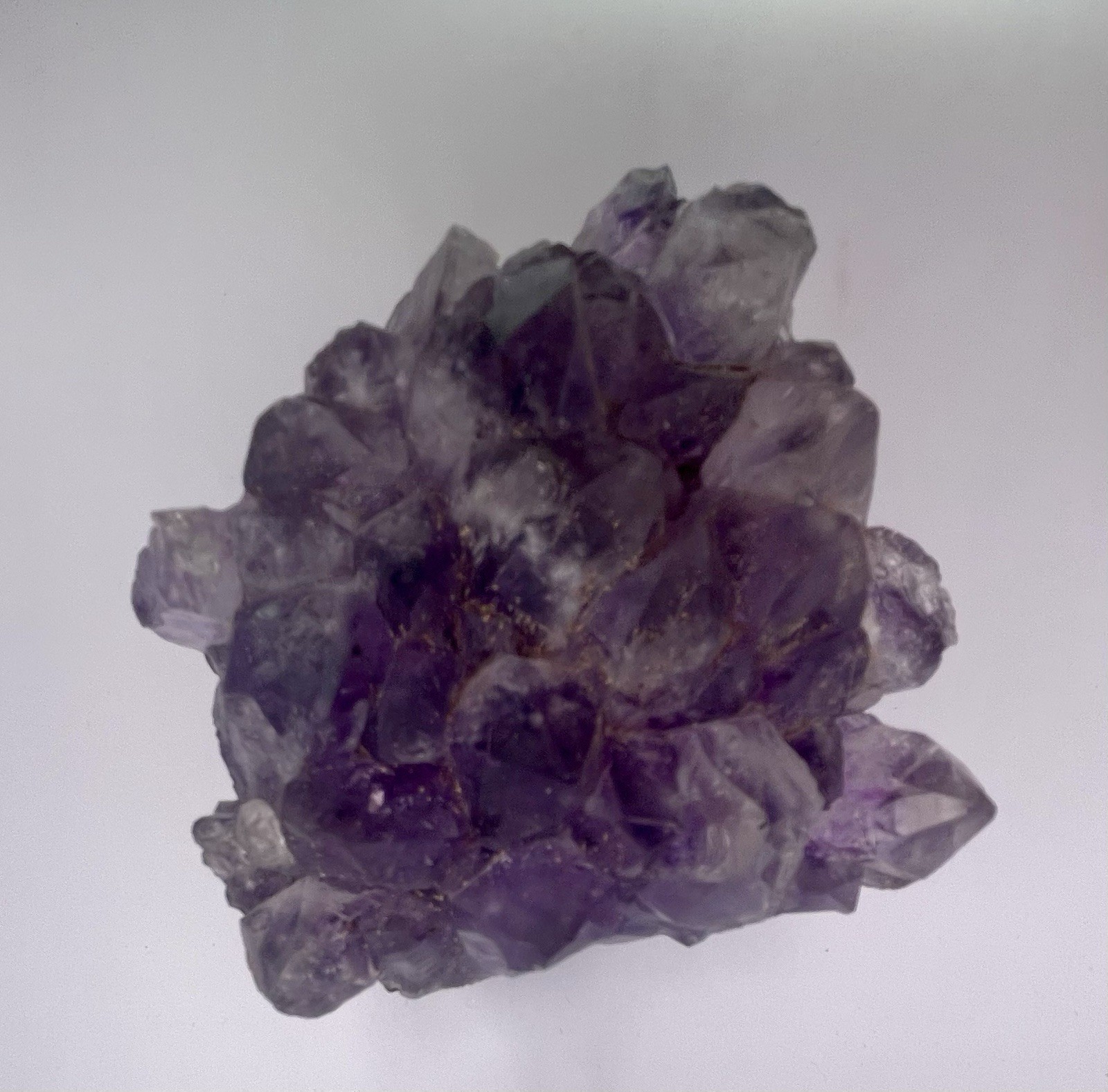 Purple Amethyst Crystal Cluster Mineral Specimen on Matrix Display Piece