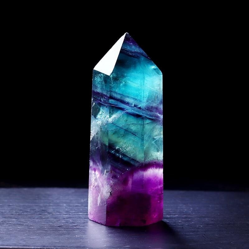 Fluorite Healing Crystal Wands Obelisk Reiki Point Tower Home Car Office Decor
