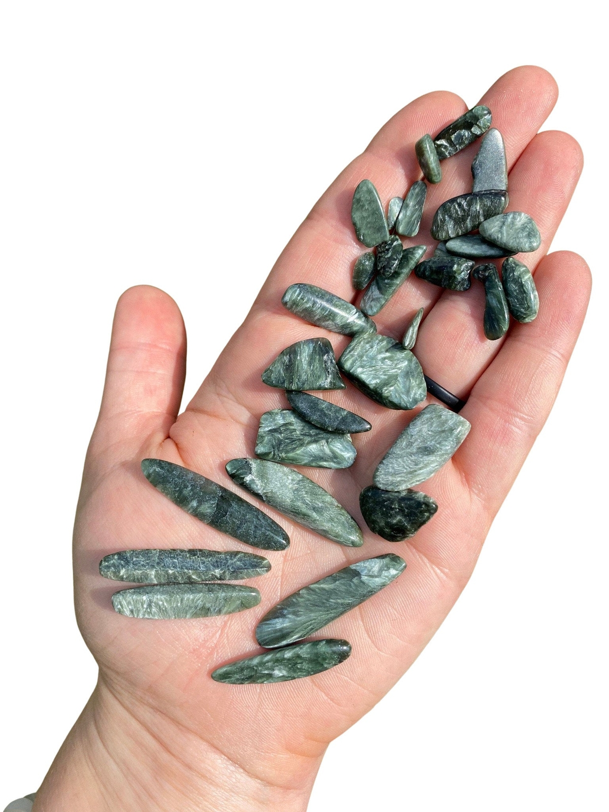 Seraphinite Tumbled Stone – Polished Natural Seraphinite Crystal from Siberia