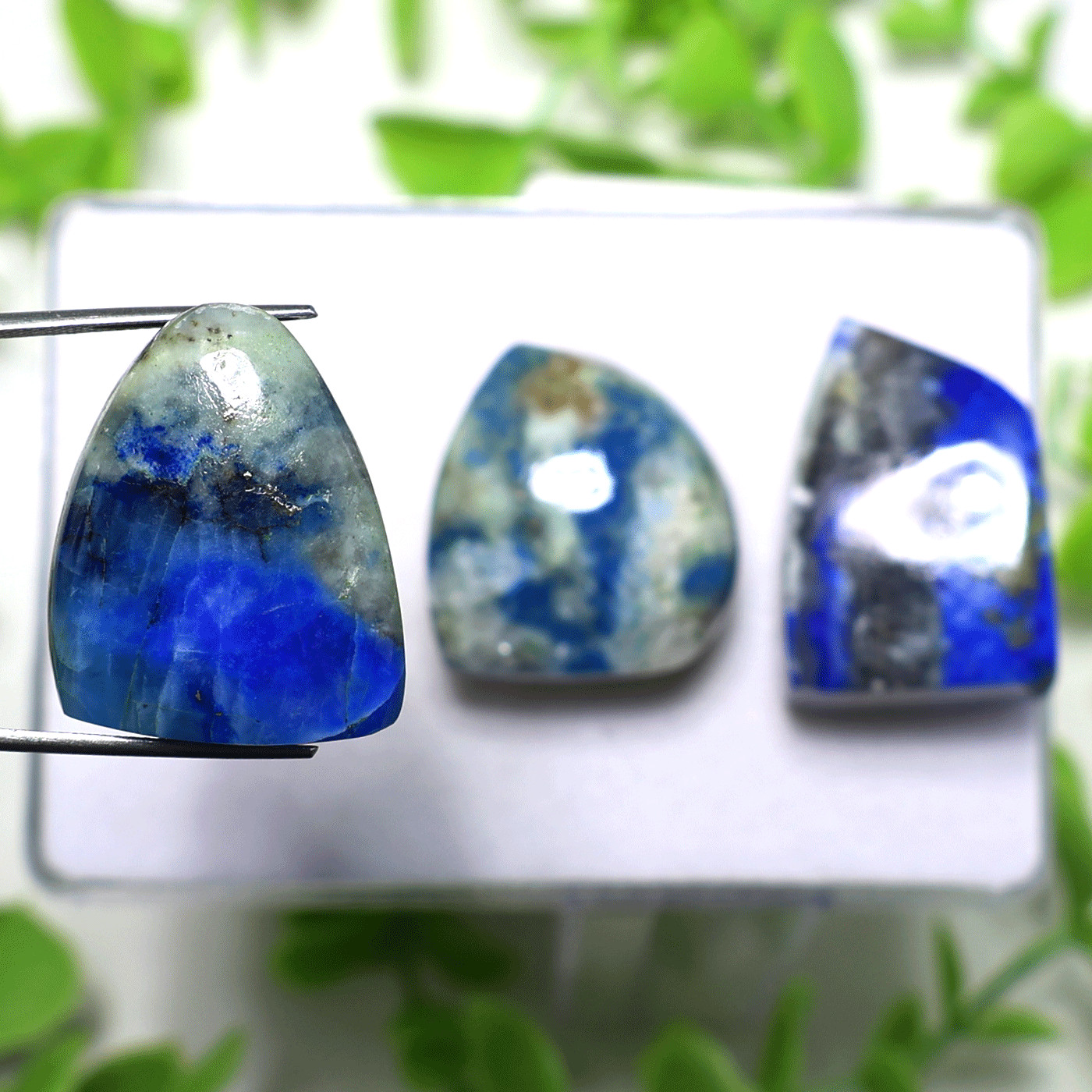 Natural Afghanite 3 Piece Set • Polished Freeform Collectors Crystal Palm Stones