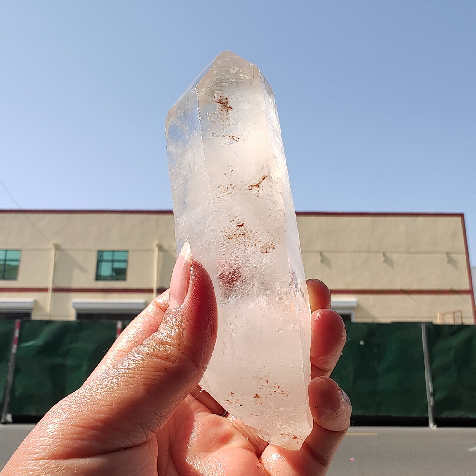 340g Bright LEMURIAN Healer Quartz Crystal RECORD KEEPER Dazzling X226