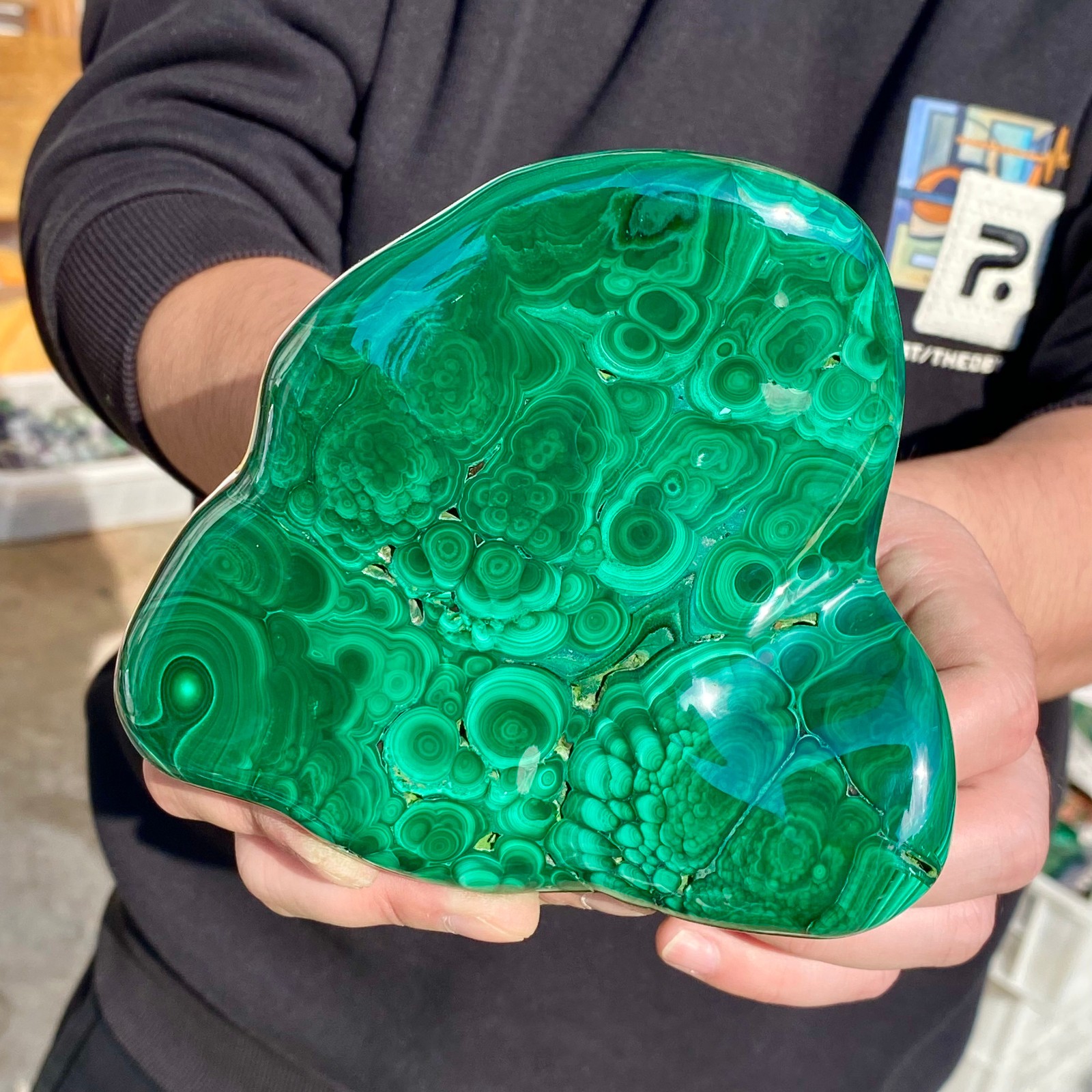 2.07LB Large Natural glossy malachite transparent cluster rough mineral sample