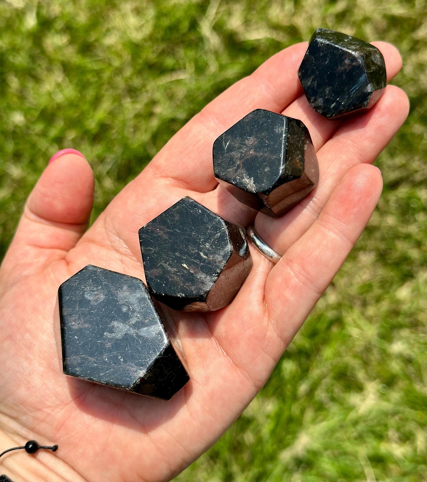 Arfvedsonite Free Form Stone, Natural Arfvedsonite from Canada