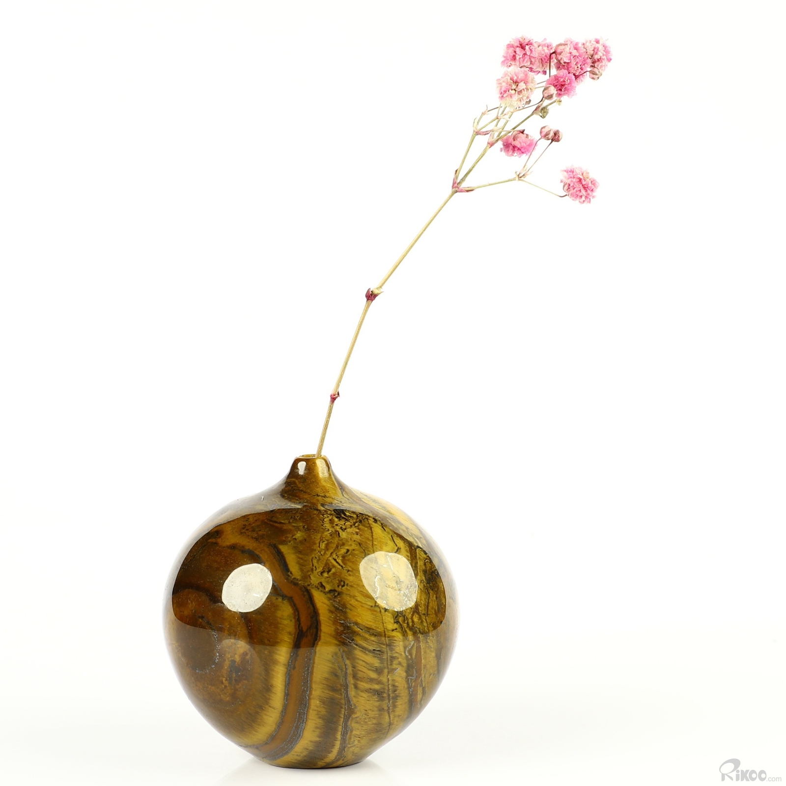 1.8″ Tiger Iron Eye Hand Carved Crystal Vase Sculpture, Crystal Healing